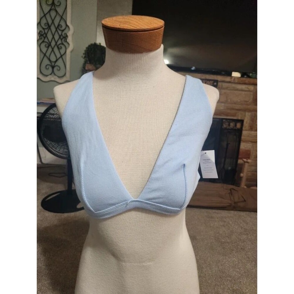 Women's powder blue plunge bralette  XL